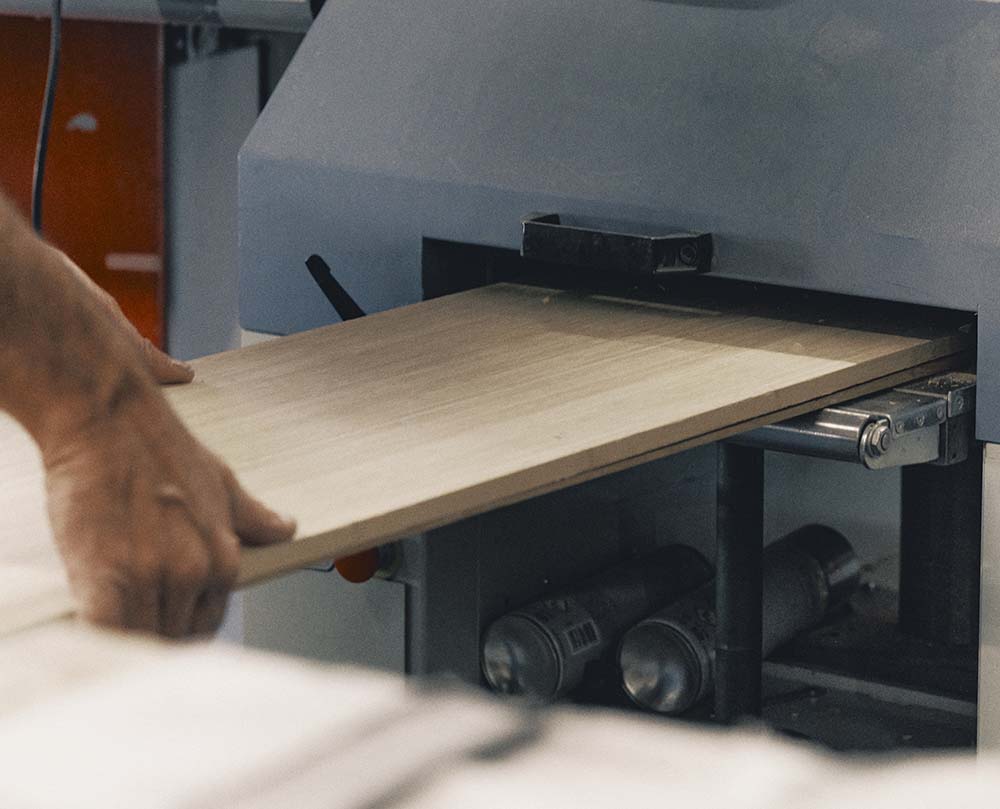 Mise à l'épaisseur d'un noyau à l'atelier